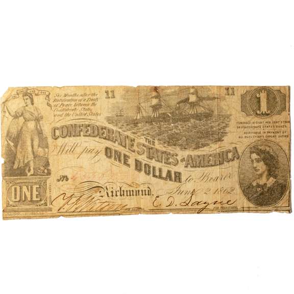 $1 CSA June 2 1862 Note