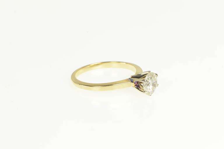 14K Yellow Gold 0.75 Ct Diamond Solitaire Classic Engagement Ring