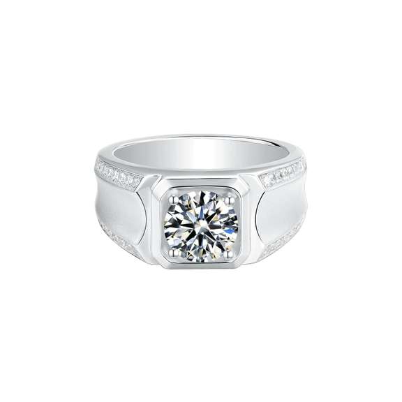 Men's Sparkling 2 Ct Fire Moissanite Ring