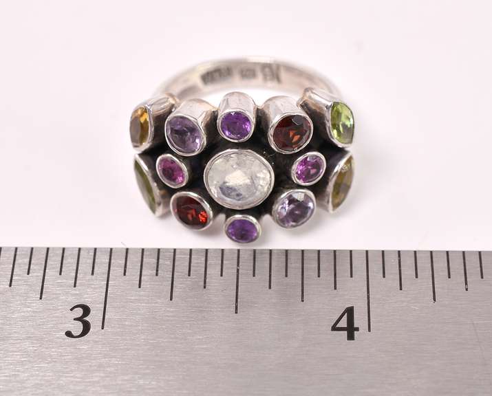 Sterling Silver Ring With Simulated Stones