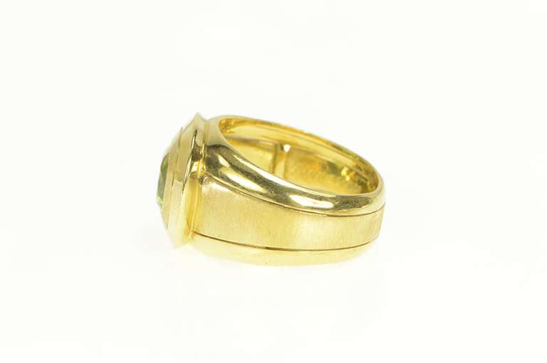 14K Yellow Gold Hammerman Bros. Peridot Designer Men's Ring