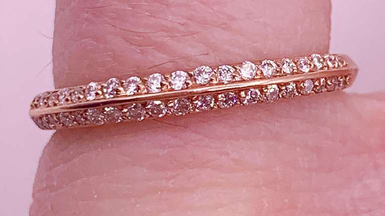 14kt Solid Yellow Gold Diamond Band