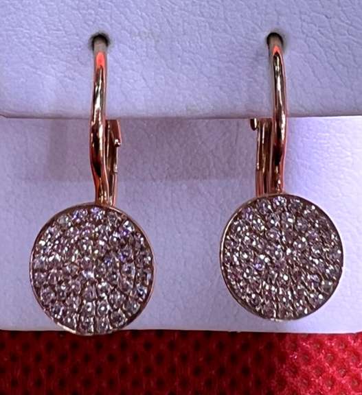 14K ROSE GOLD EARRINGS WITH 1/2 CARAT OF DIAMOND