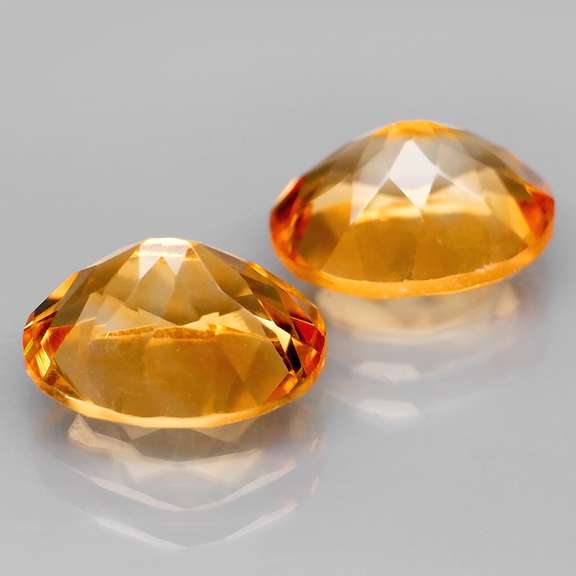 High fire 6.28ct golden yellow Citrine pair
