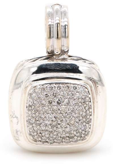 David Yurman Diamond Albion Pendant in Sterling