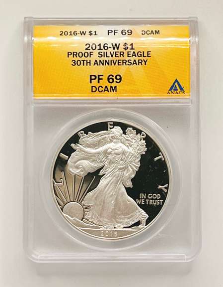 PF69 ASE proof silver coin