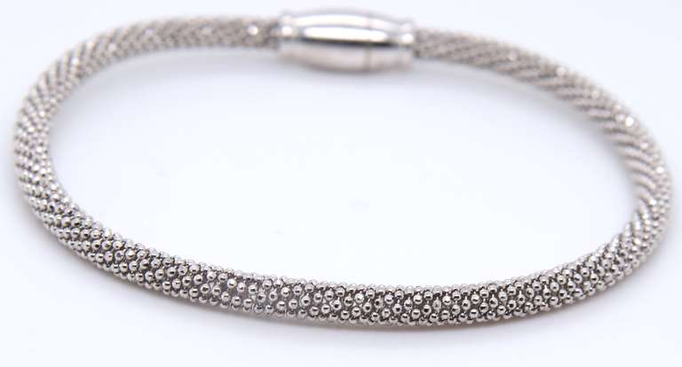 Vintage 925 Sterling Silver Mesh Bangle Bracelet