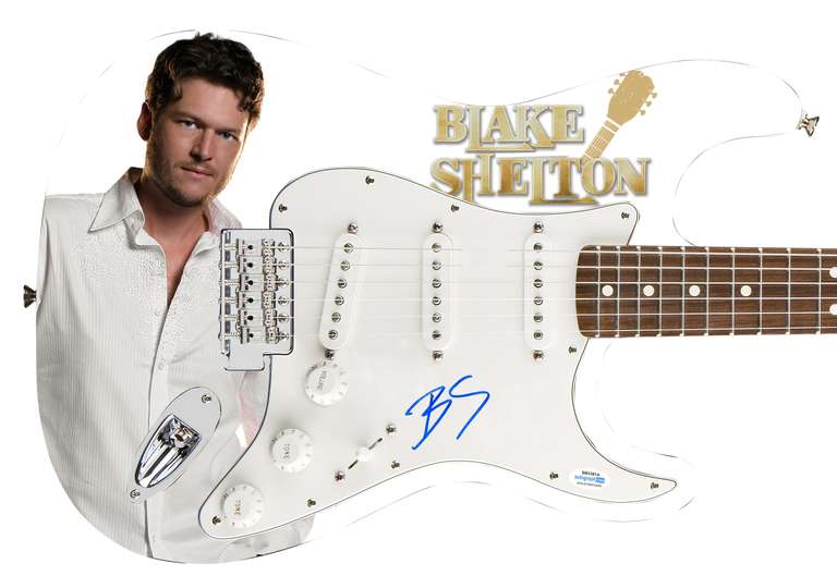 Blake Shelton Autographed Signed Photo Graphics Guitar ACOA