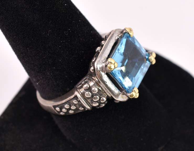 Blue Sapphire Set In Sterling Ring