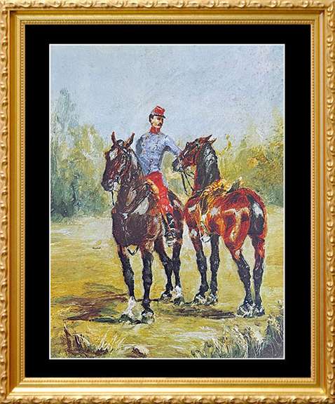 Toulouse Lautrec, Groom with Two Horses