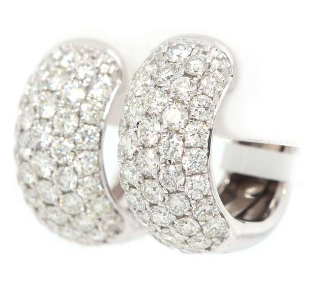 New 2.00ctw Pave Diamond Wide Huggie Hoop Earrings in 14K