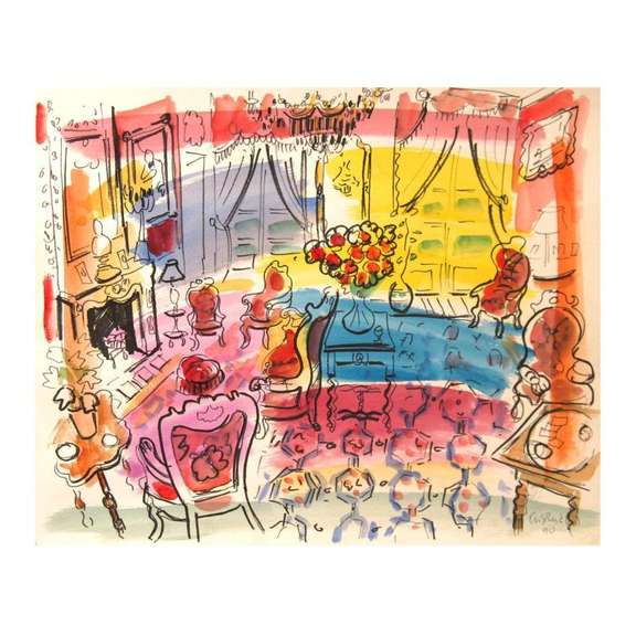 Salon Rouge of Chateau Lafite-Rothschild Original by Ensrud