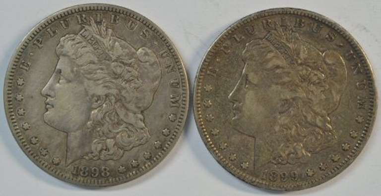 Sharp scarce 1898-S & 1899-S Morgan Silver Dollars