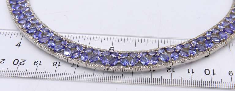 Marvellous White Gold Tanzanite and Diamond Necklace