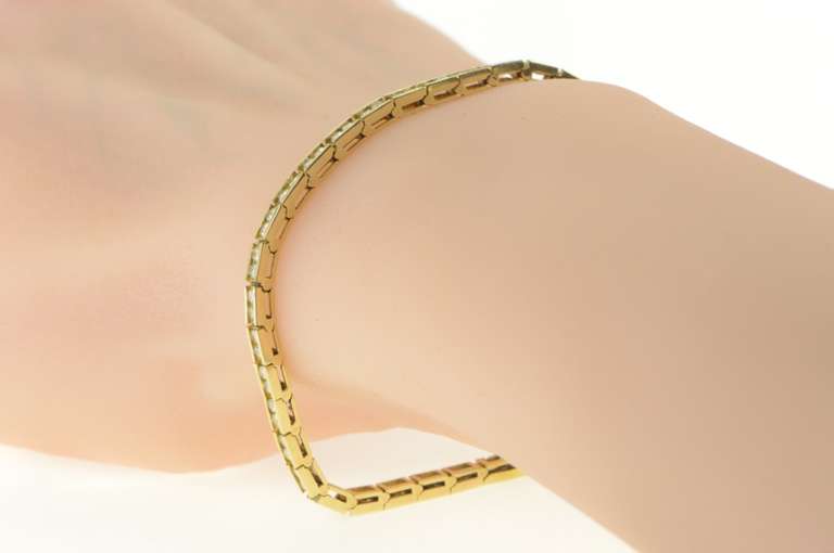 14K Yellow Gold 1.80 Ctw Squared Diamond Classic Tennis Bracelet