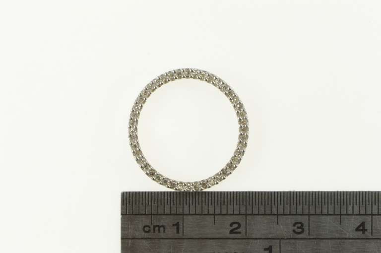 10K White Gold Round Diamond Circle Classic Journey Symbol Pendant