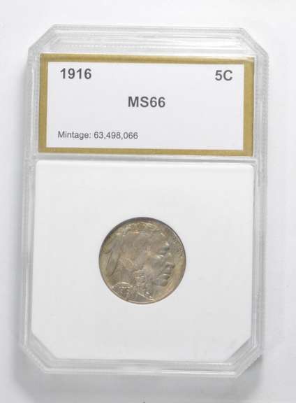 MS66 1916 Indian Head Buffalo Nickel - Graded PCI