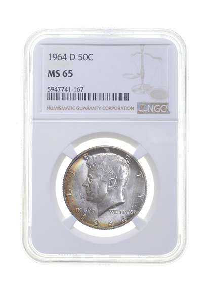 MS65 1964-D Kennedy Half Dollar - Graded NGC