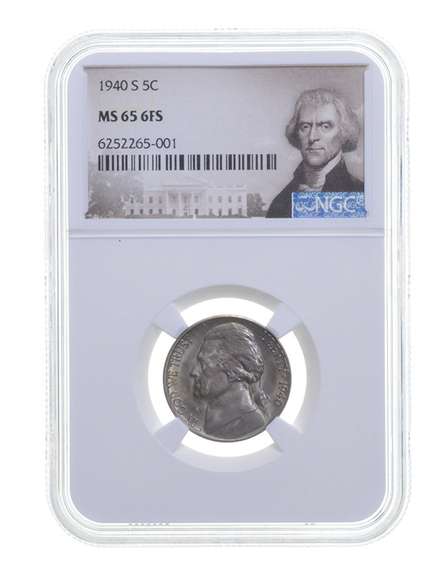 MS65 6FS 1940-S Jefferson Nickel - Graded NGC