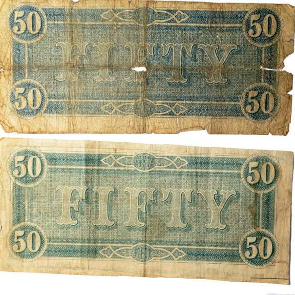 2 $50 Confederate States Notes T-66