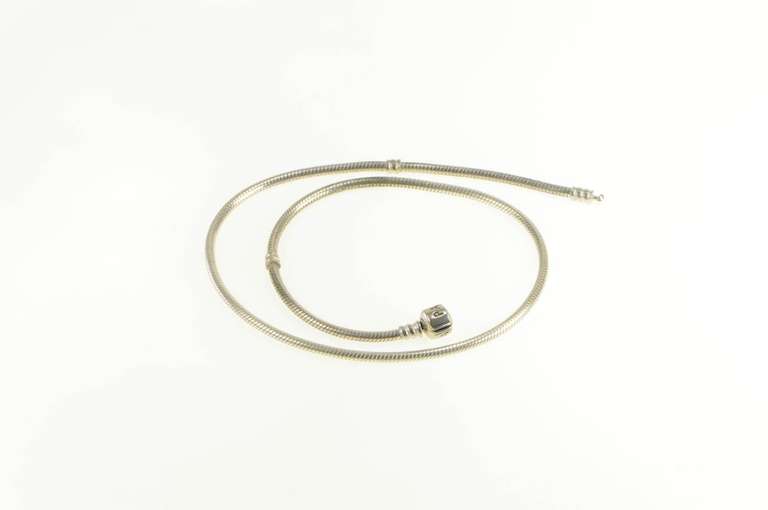 Sterling Silver Pandora Moments Designer Snake Charm Necklace