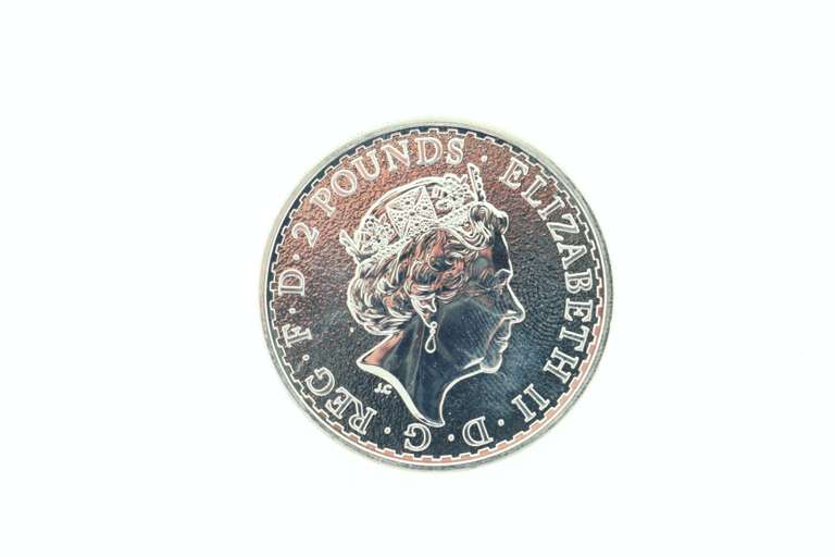 Two Pounds Queen Elizabeth .999 Fine Silver Coin