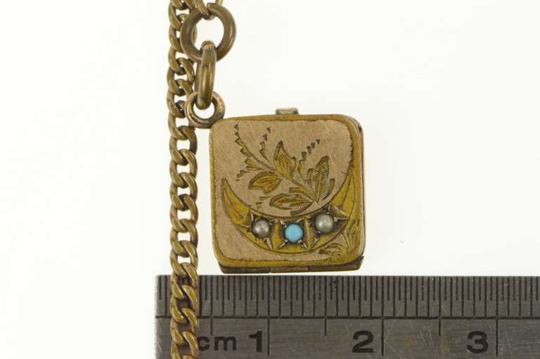 Gold Filled Moon Photo Locket Pocket Watch Fob Steampunk Necklace