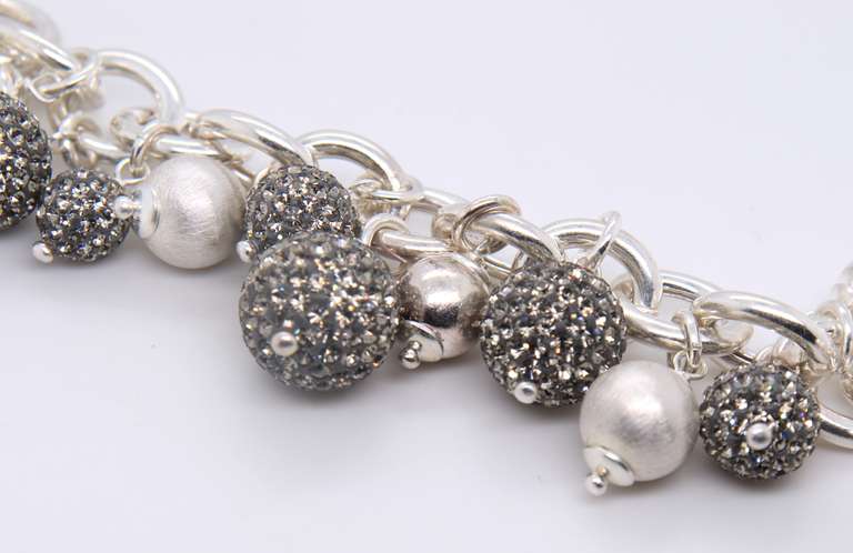 925 Sterling Silver Ball Charms Bracelet