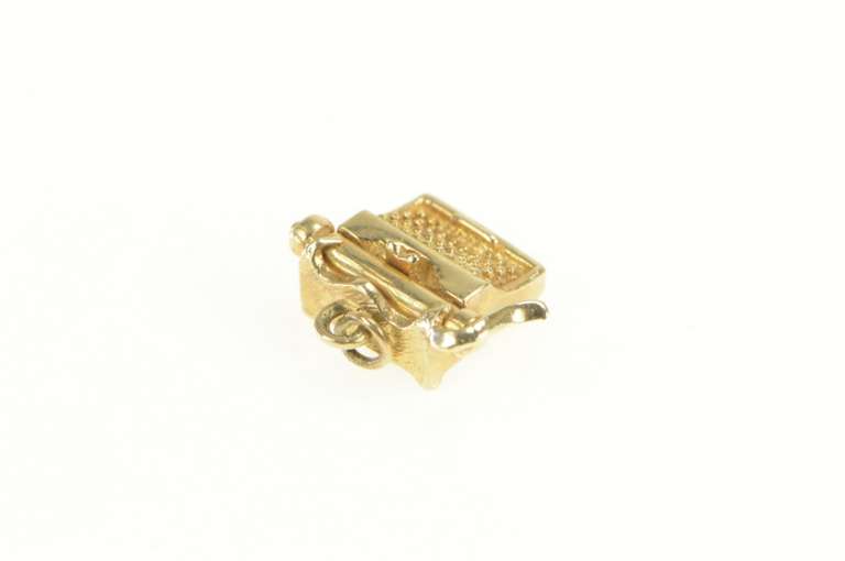 14K Yellow Gold 3D Articulated Typewriter Author Writer Charm/Pendant