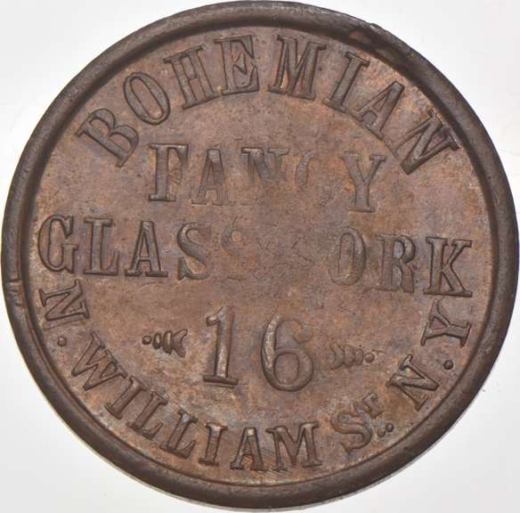 1863 Bohemian Fancy Glass Work Civil War Token NY 630H