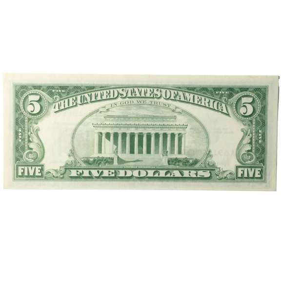 CH CU 1953 $5 Red Seal US Note.