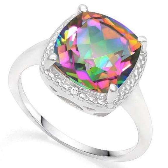 4.19CT MYSTIC GEMSTONE SILVER RING