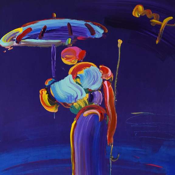 Umbrella Man with Cane by Peter Max