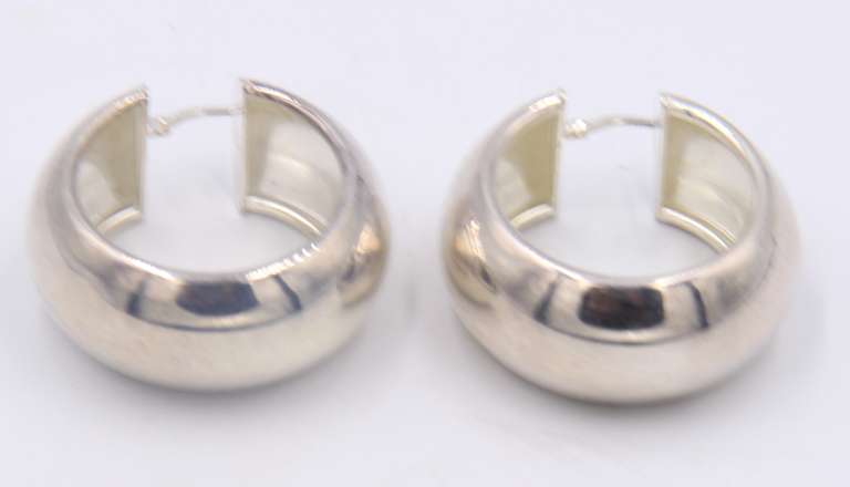 925 Sterling Silver Wide Hoop Earrings