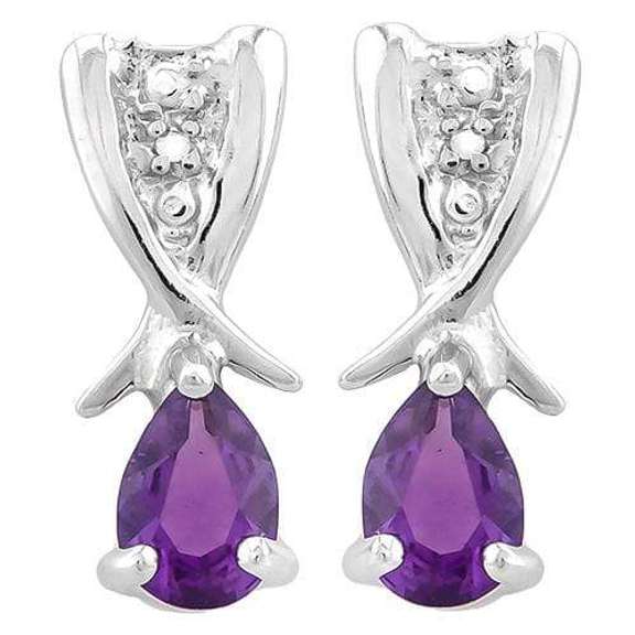 3/4CT AMETHYST SILVER EARRINGS
