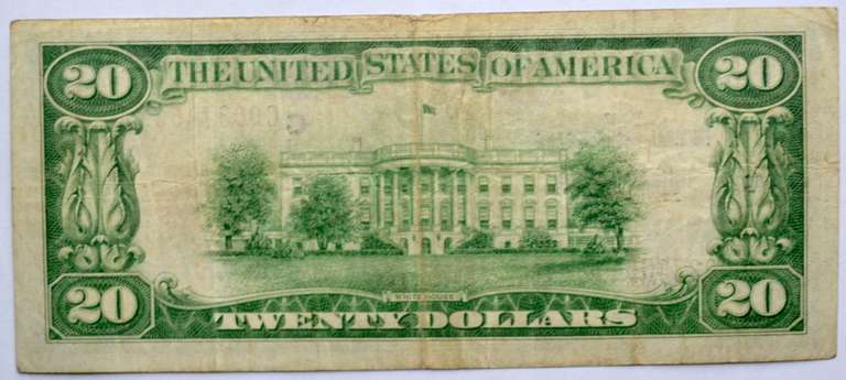 $20 Philadelphia 1929 Series National Currency Note