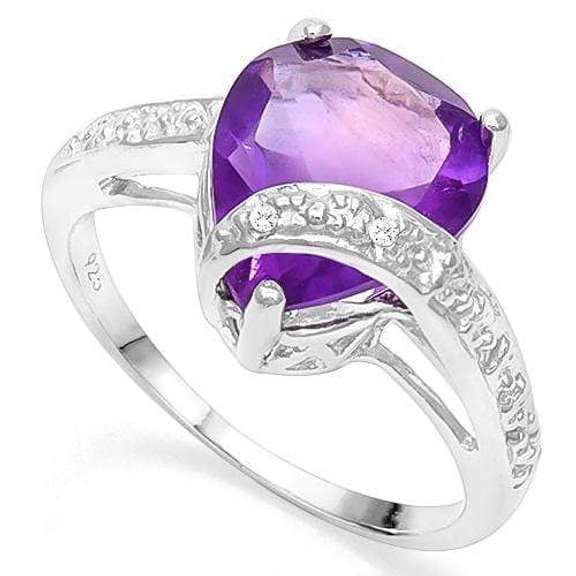 3.88CT AMETHYST SILVER RING