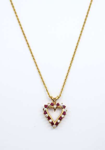 Romantic Ruby & Diamond Heart