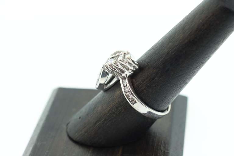 14kt Solid White Gold & Diamond Ring