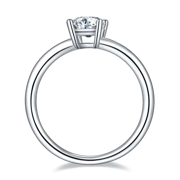 Emerald Cut 1.00ct VVS1 White F-G Fire Moissanite Ring