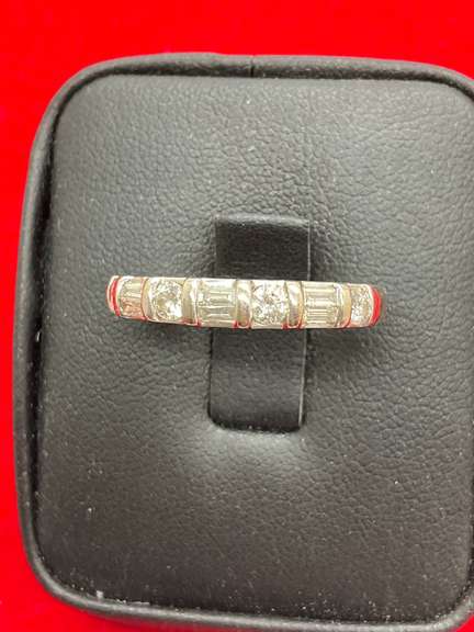 14K WHITE GOLD AND DIAMOND BAND