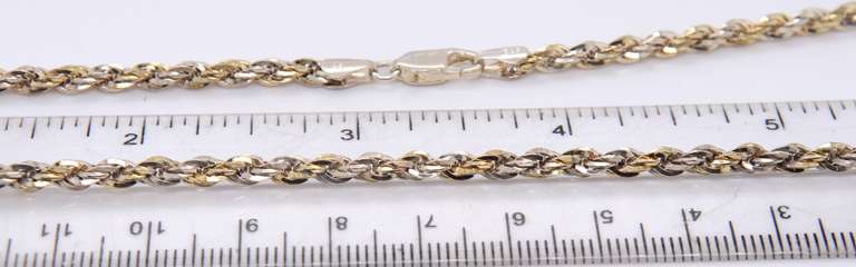 vintage Italian 925 Sterling Silver Rope Chain Neckalce