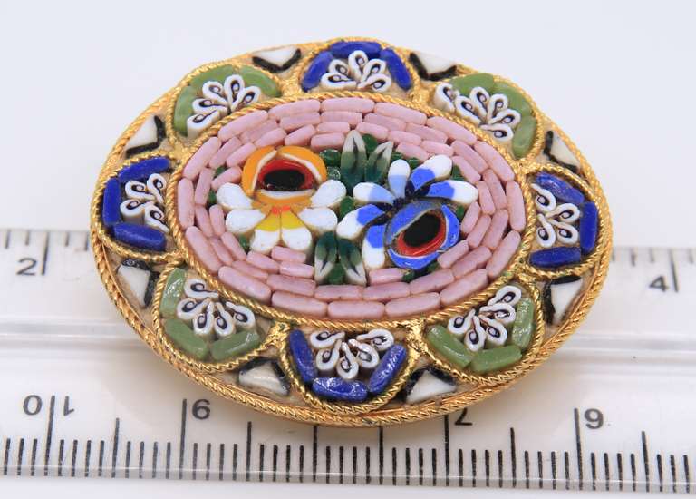 Gold Plated Signed Floral Brooch Pin