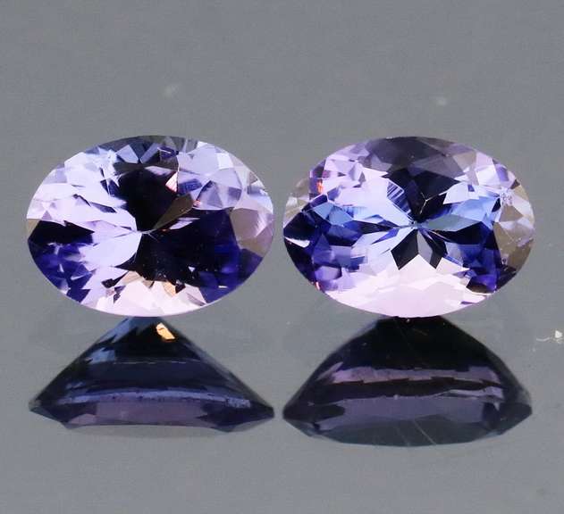 Vivid 2.09ct violet blue Tanzanite pair
