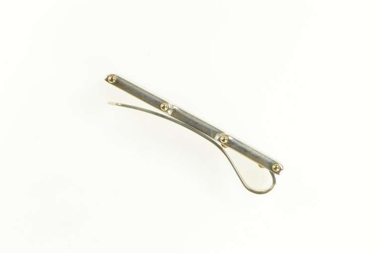 Sterling Silver Tiffany & Co Gate Link 18K Gold Layered Bar Money Clip