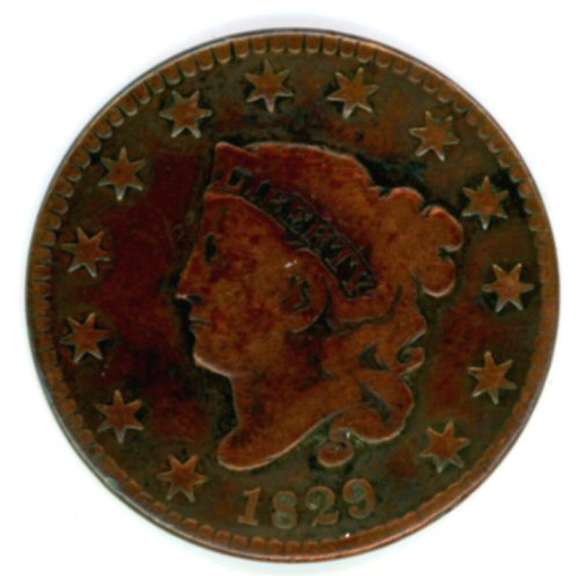 1829 (Medium Letters) Coronet Head Large Cent