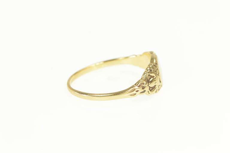 14K Yellow Gold Victorian Oval Monogram Name Initial Ring