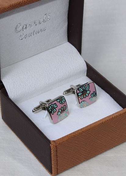 Handsome Pair Jeweled Style Cufflinks By Carelli