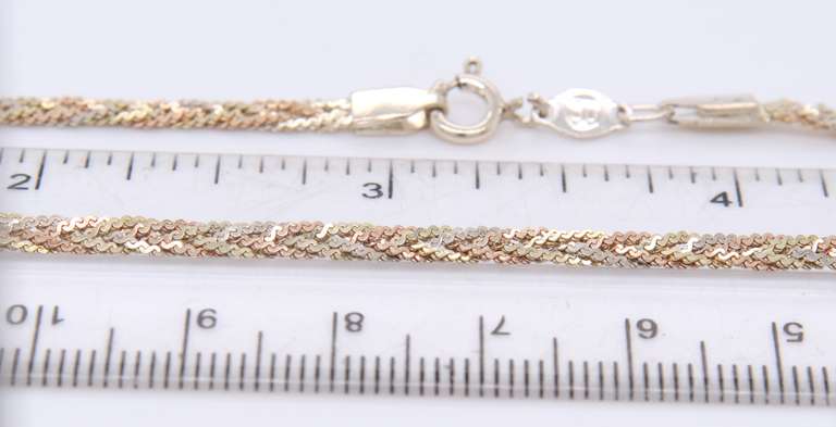 Vintage 925 Sterling Silver Braided Necklace