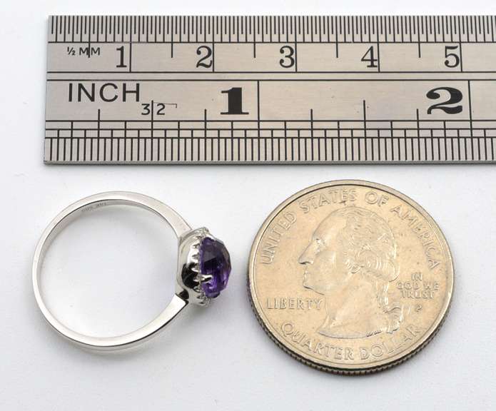 Sassy Amethyst & Diamond Ring in 14K WG